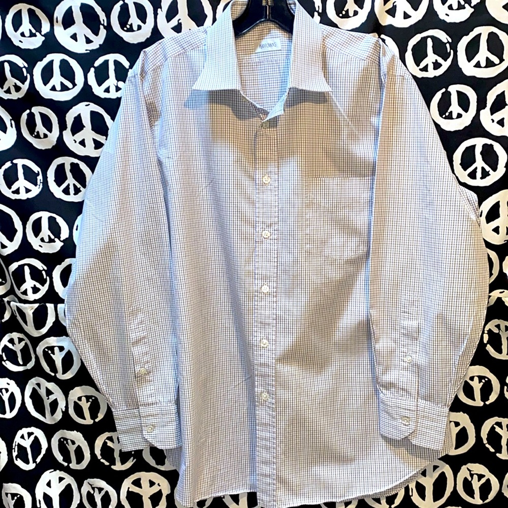THOMAS MASON ASCOT CHANG CHECKERED DRESS SHIRT LONG SLV BUTTON DOWN SZ 16 1/2,